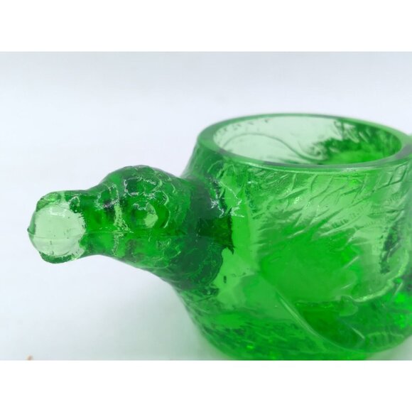 Vtg. Unmarked Possibly L. G Wright Mold Green Bird Glass Open Salt READ - Picture 3 of 14